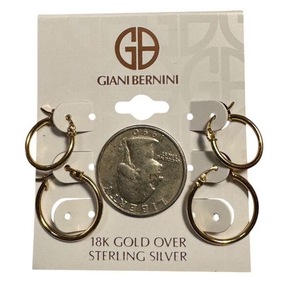 Giani Bernini 18k over sterling silver Hoop Earrings - Picture 2 of 2